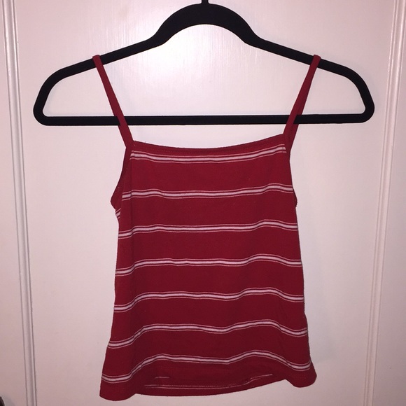 Brandy Melville Tops - red and white striped faye tank top